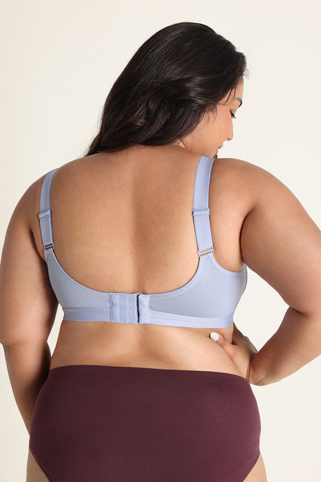 Zivame True Curv Double Layered Non Wired Full Coverage Super Support Bra - Blue Blizzard — image 3